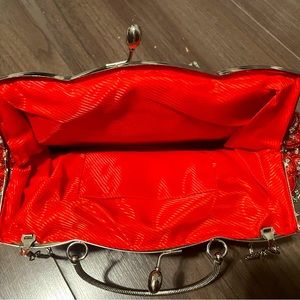 Bright Red with crystal beading